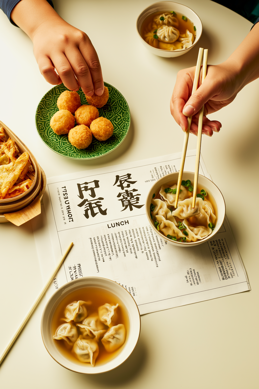 A table of freshly prepared local dishes